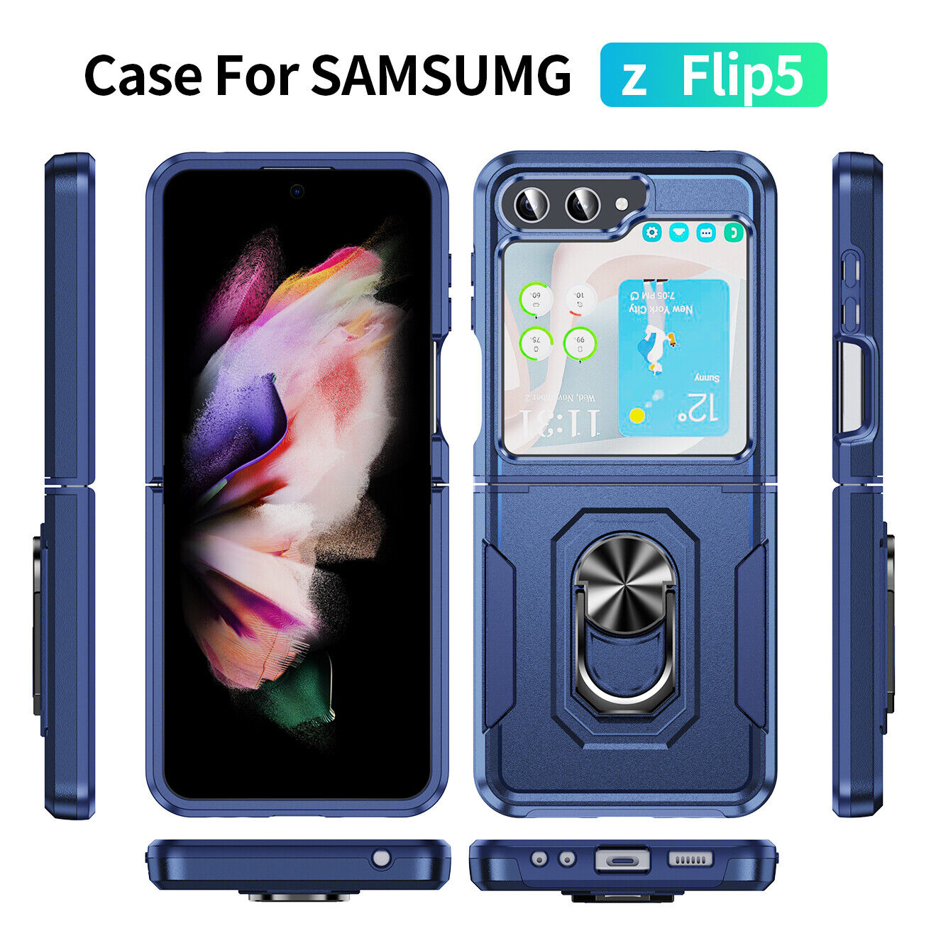 Coque robuste avec anneau pour Samsung Galaxy Z Flip 6 5G Coque robuste avec anneau pour Samsung Galaxy Z Flip 6 5G